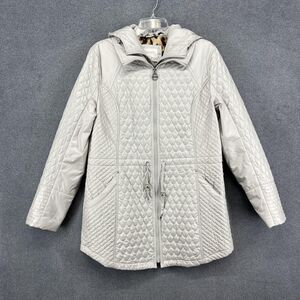 Laundry‎ by Shelli Segal Coat Womens XL Quilted Hooded Mid Length Polyester Zip